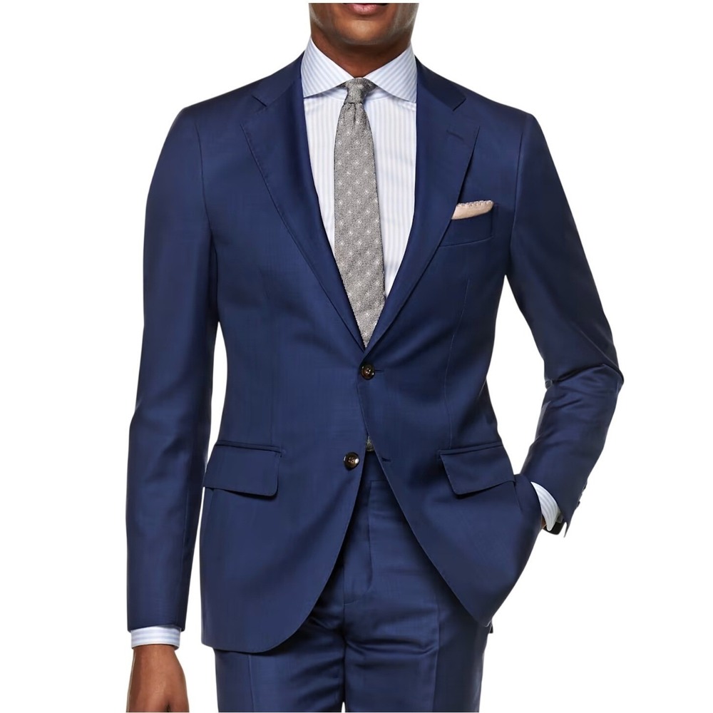 SUITSUPPLY Lazio Vitale Barberis Canonico Super 110s Wool Blue Blazer 46R